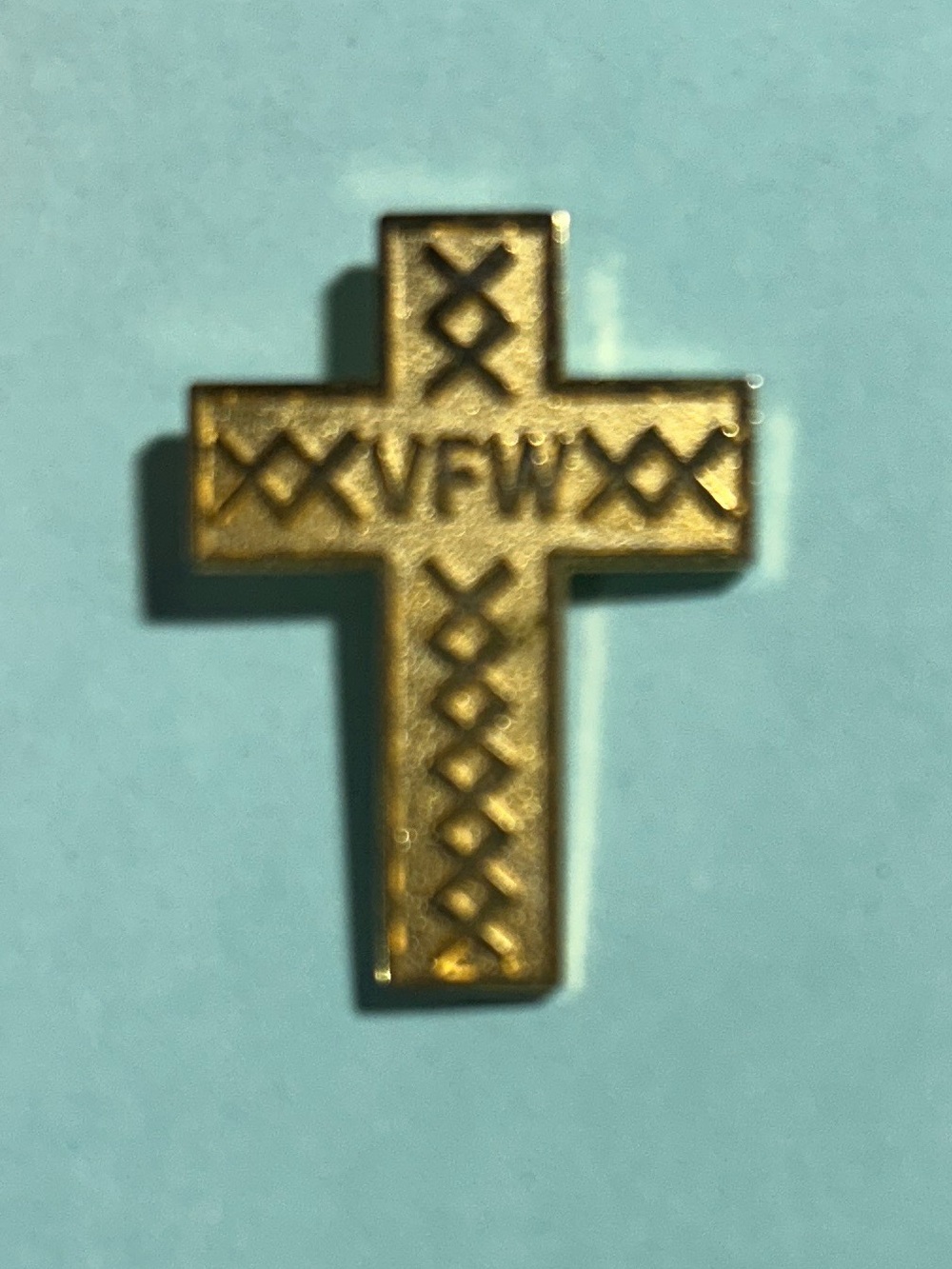 VFW Gold-tone Spiritual Cross lapel pin